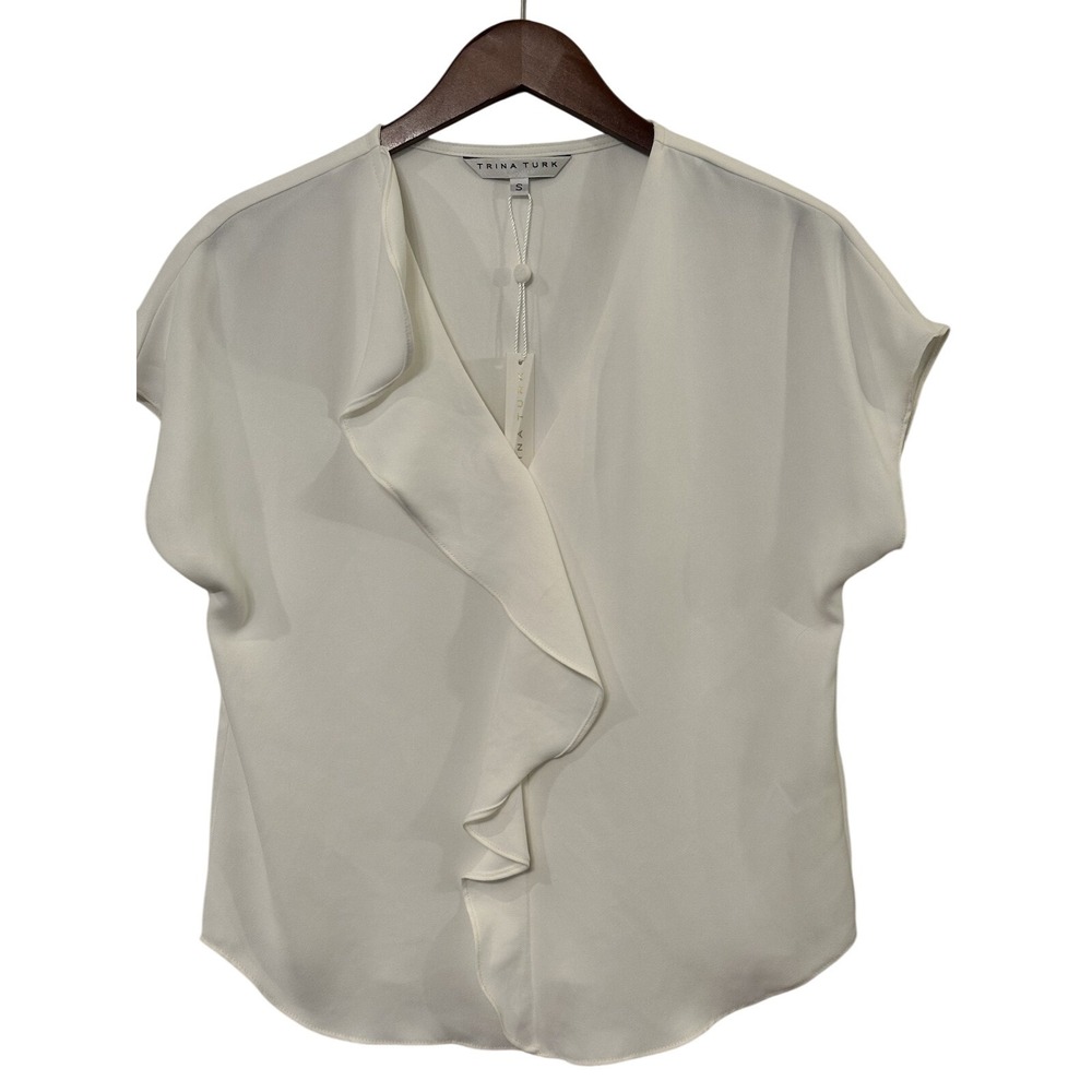 Trina Turk New Women's Top Blouse White Small NWT $168